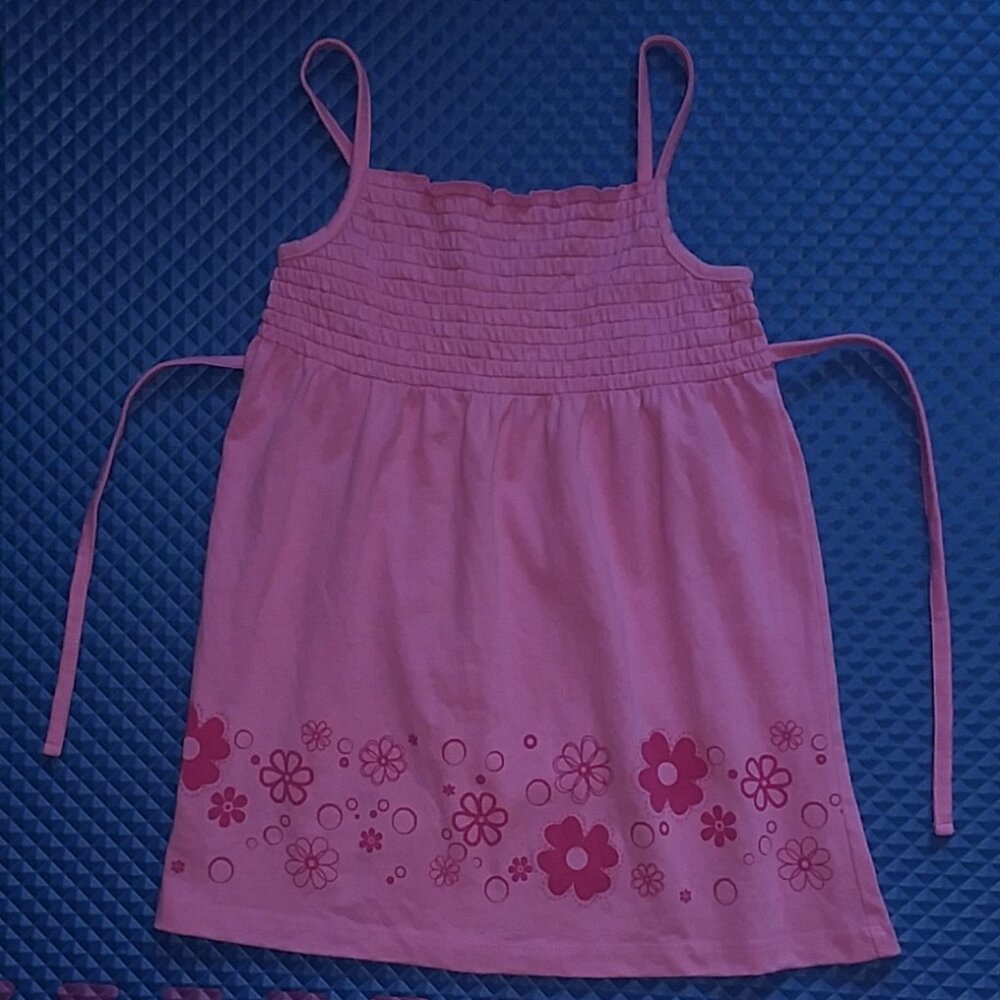 Girls strap smocked sundress with shirring